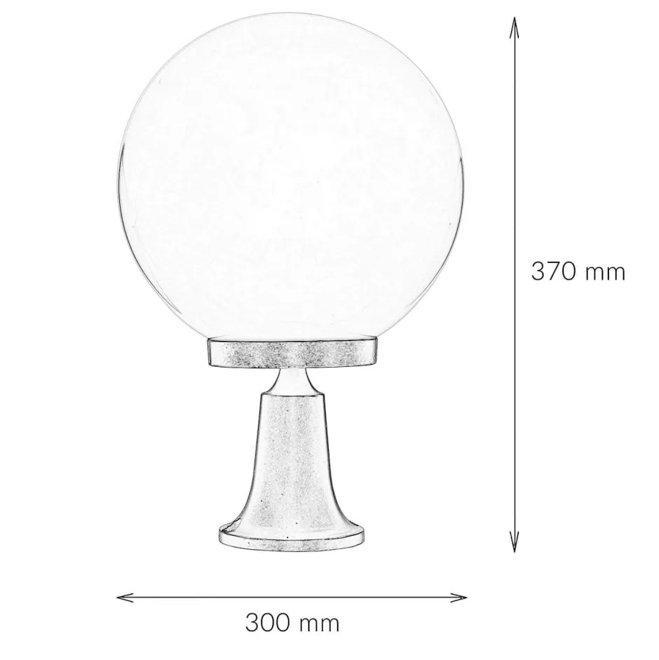 Lido Sockelleuchte Kugel Schirm 37cm klein IP43 E27 Schwarz< Vintage Lampen|Kugellampen