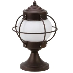 Lido Sockelleuchte Messing Glas E27 IP43 30 cm rund Maritim< Außenleuchten Antik|Gartenlaternen