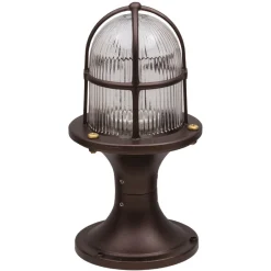 Lido Sockelleuchte Messing Glas E27 IP54 28 cm hoch Maritim< Außenleuchten Antik|Rustikale Lampen