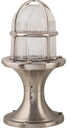 Rustikale Lampen|Messinglampen*Lido Sockelleuchte SANTORIN Nickel Echt-Messing H:28cm