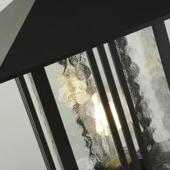 Rustikale Lampen|Wegeleuchten*Searchlight Sockelleuchte Schwarz 45 cm IP44 E27 Aluminium Glas