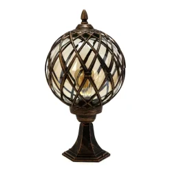 Rustikale Lampen|Vintage Lampen*Easylight Sockelleuchte Schwarz Kupfer Außen Rustikal Retro