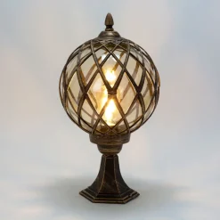 Rustikale Lampen|Vintage Lampen*Easylight Sockelleuchte Schwarz Kupfer Außen Rustikal Retro