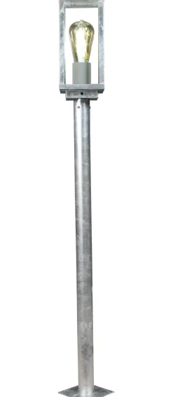 Metall Lampen|Vintage Lampen*Eco-Light Sockelleuchte Vintage Aluminium in Zink IP44 E27 100 cm