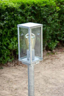 Metall Lampen|Vintage Lampen*Eco-Light Sockelleuchte Vintage Aluminium in Zink IP44 E27 100 cm
