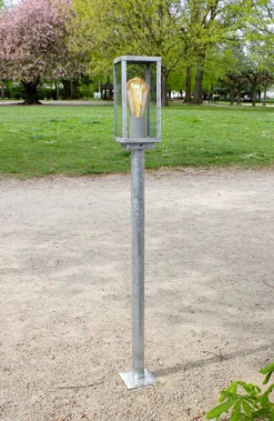 Metall Lampen|Vintage Lampen*Eco-Light Sockelleuchte Vintage Aluminium in Zink IP44 E27 100 cm