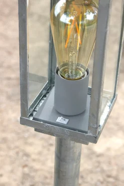 Metall Lampen|Vintage Lampen*Eco-Light Sockelleuchte Vintage Aluminium in Zink IP44 E27 100 cm