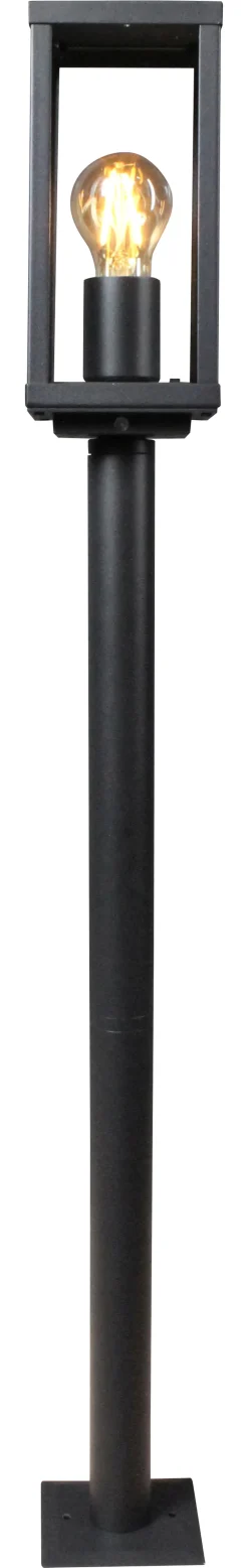 Metall Lampen|Vintage Lampen*Eco-Light Sockelleuchte Vintage Aluminium Schwarz IP44 E27 100 cm