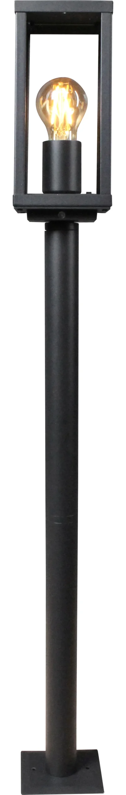 Metall Lampen|Vintage Lampen*Eco-Light Sockelleuchte Vintage Aluminium Schwarz IP44 E27 100 cm