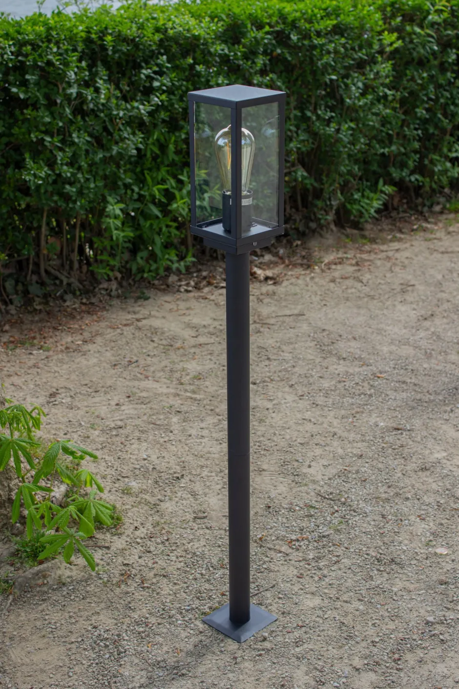 Metall Lampen|Vintage Lampen*Eco-Light Sockelleuchte Vintage Aluminium Schwarz IP44 E27 100 cm