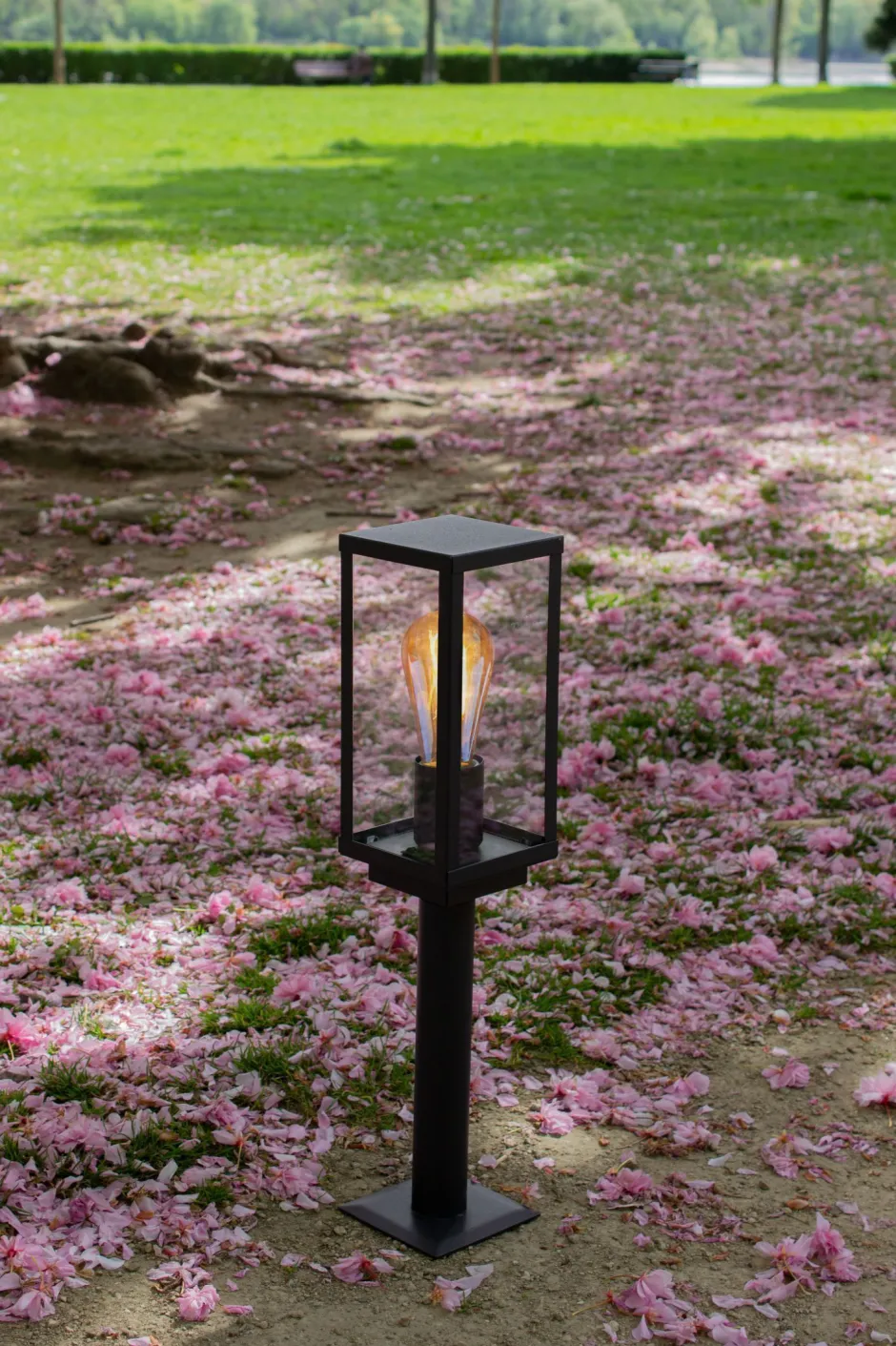 Eco-Light Sockelleuchte Vintage Aluminium Schwarz IP44 E27 50 cm< Metall Lampen|Vintage Lampen