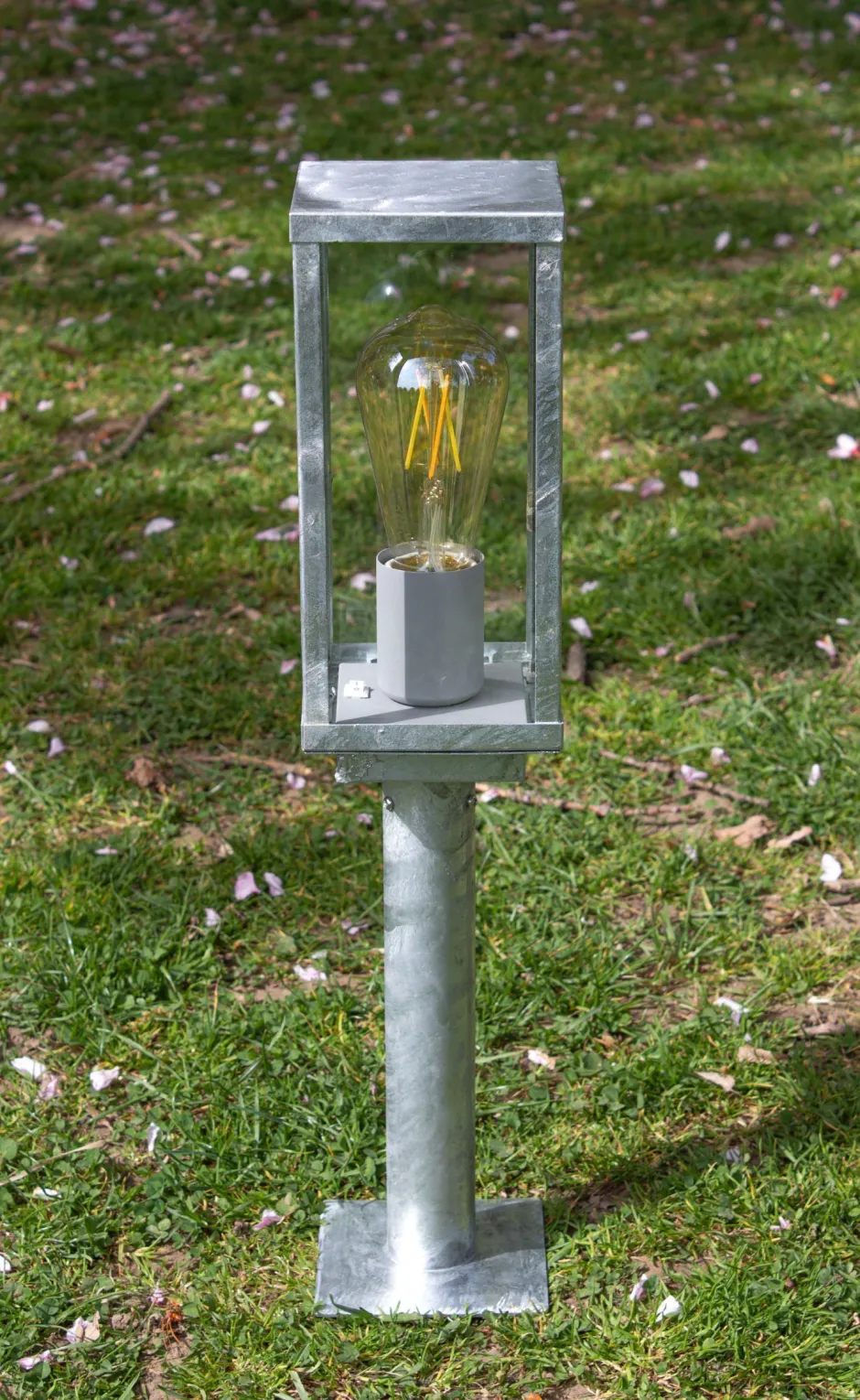 Eco-Light Sockelleuchte Vintage Aluminium in Zink IP44 E27 50 cm< Metall Lampen|Vintage Lampen