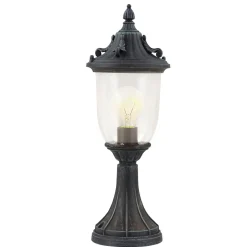 Elstead Sockelleuchte Vintage Rustikal Schwarz Grün antik 41 cm< Außenleuchten Antik|Rustikale Außenleuchten