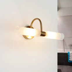 Flurlampen|Glaslampen*Easylight Spiegelleuchte Bad in Messing CONNERS