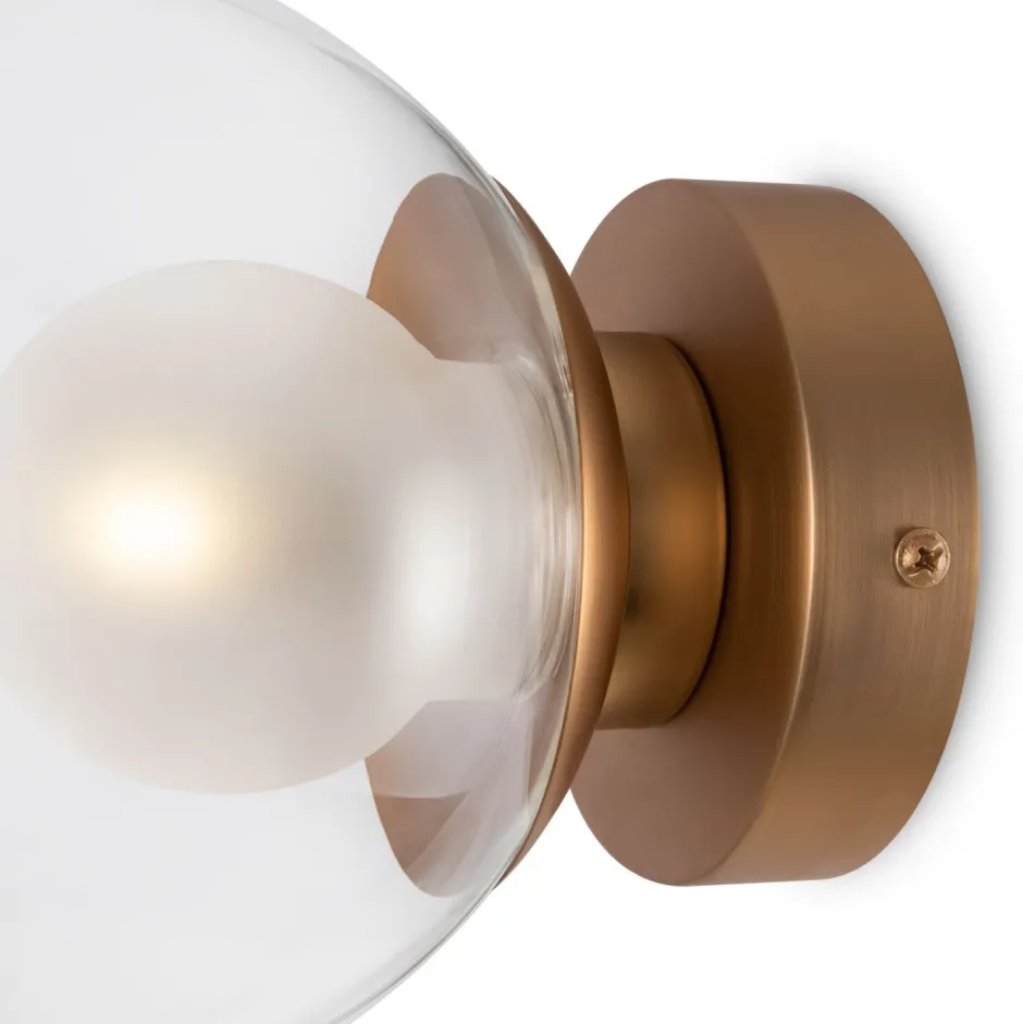 Wandleuchten|Badezimmer Lampe*Maytoni Spiegelleuchte Metall Glas Ø 15 cm in Gold G9 Modern