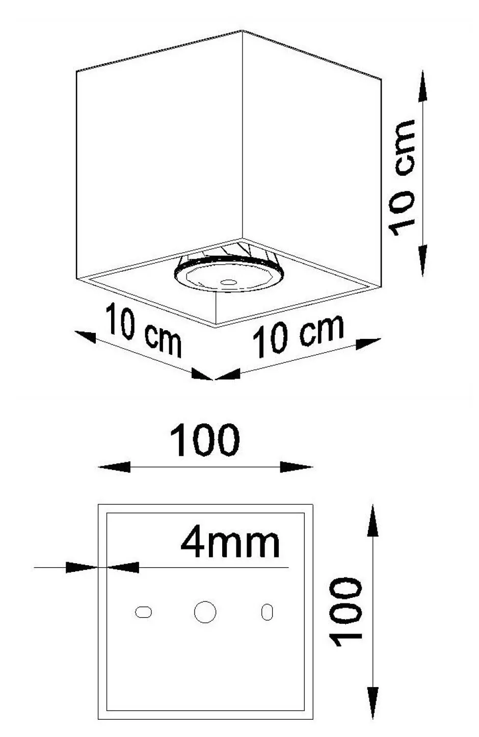 Küchenlampen|Moderne Lampen*Sollux Spot Anthrazit Aluminium eckig Modern wohnlich GEO
