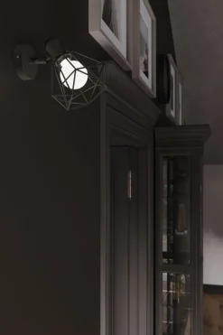 Wandleuchten|Flurlampen*Sollux Spot E27 Schwarz Metall Retro verstellbar Wand