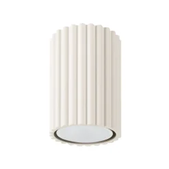 Flurlampen|Wohnzimmerlampen*Sollux Spot GU10 H: 10 cm Ø 6,5 cm klein Aufputz Aluminium in Creme