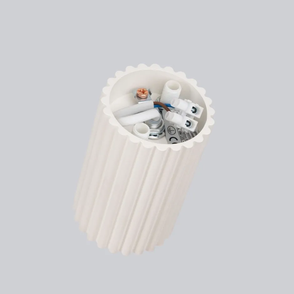 Flurlampen|Wohnzimmerlampen*Sollux Spot GU10 H: 10 cm Ø 6,5 cm klein Aufputz Aluminium in Creme