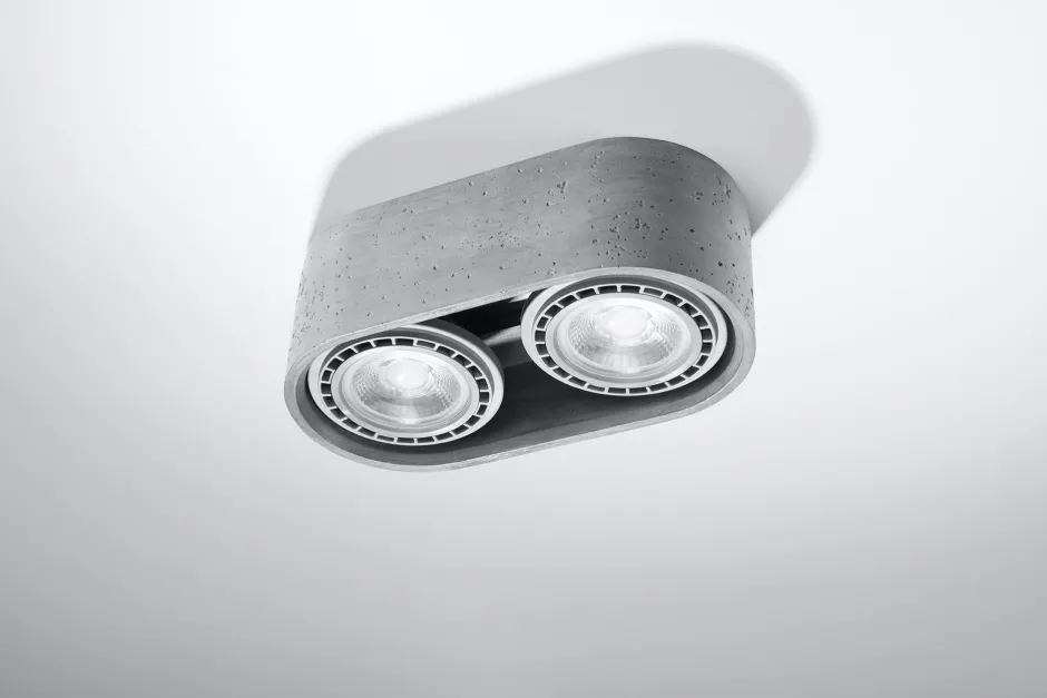Sollux Spot Lampe Beton 2x GU10 L: 27 cm H: 9 cm klein Decke< Betonlampen|Moderne Lampen