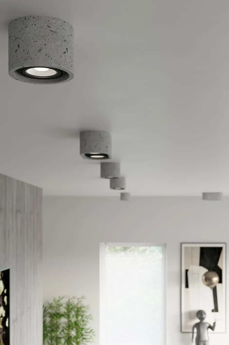 Sollux Spot Lampe Beton 2x GU10 L: 27 cm H: 9 cm klein Decke< Betonlampen|Moderne Lampen