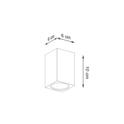 Sollux Spot Lampe Decke Holz klein H: 10 cm eckig GU10< Holzlampen|Moderne Lampen