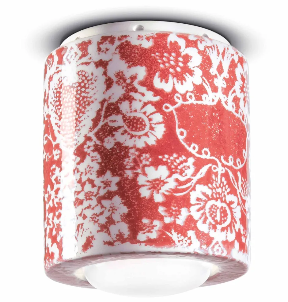 Wohnzimmerlampen|Keramiklampen*Ferroluce Spot Lampe Decke Keramik E27 Ø 12,5 cm Aufputz rund