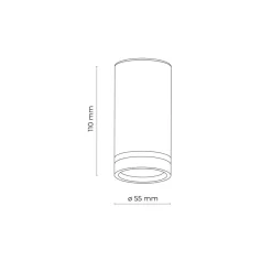 TK Lighting Spot Lampe Decke Metall GU10 Ø 5,5 cm H: 11 cm Aufputz Weiß< Spots|Flurlampen