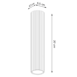 Sollux Spot Lampe Decke Schwarz Ø 6,5 cm H: 30 cm GU10 Aufputz< Wohnzimmerlampen|Küchenlampen