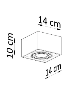 Holzlampen|Moderne Lampen*Sollux Spot Lampe Holz quadratisch B: 14 cm klein flach GU10