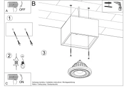 Holzlampen|Moderne Lampen*Sollux Spot Lampe Holz quadratisch B: 14 cm klein flach GU10