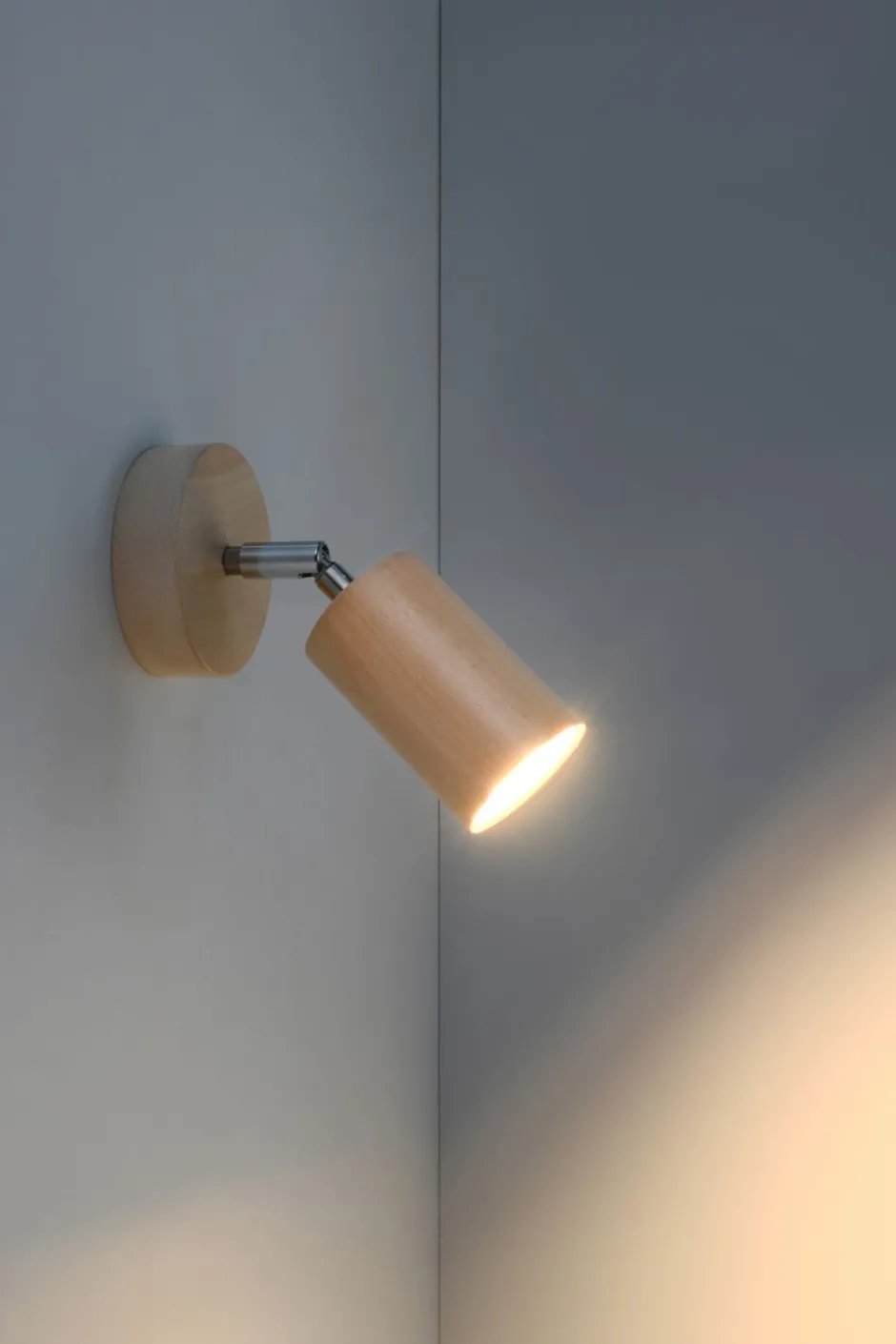 Sollux Spot Lampe Holz rund GU10 Modern wohnlich VESUVIA< Wohnzimmerlampen|Holzlampen