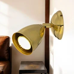 Giovanni Battista Spot Lampe klein Messing massiv E27 verstellbar< Wandleuchten|Flurlampen