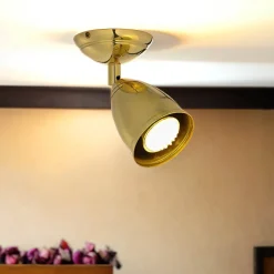 Giovanni Battista Spot Lampe klein Messing massiv E27 verstellbar< Wandleuchten|Flurlampen