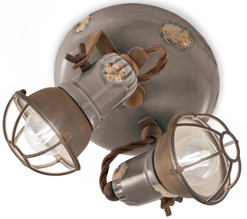 Wohnzimmerlampen|Keramiklampen*Ferroluce Spot Lampe Metall Keramik verstellbar E14 2-flammig