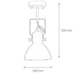 Wandleuchten|Flurlampen*Easylight Spot Lampe Schwarz Metall rund Retro DALLAS