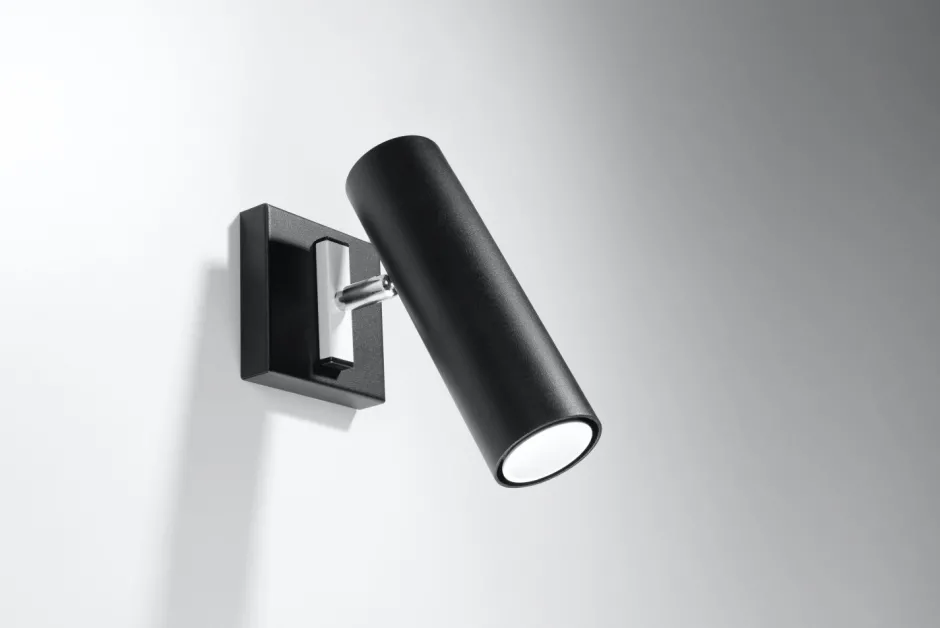 Wandleuchten|Flurlampen*Sollux Spot Lampe Schwarz Metall praktisch GU10 verstellbar