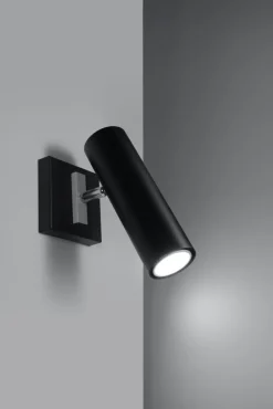 Wandleuchten|Flurlampen*Sollux Spot Lampe Schwarz Metall praktisch GU10 verstellbar
