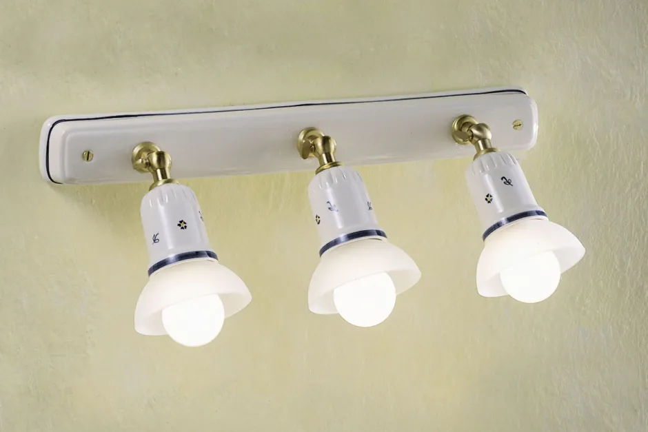 Wohnzimmerlampen|Keramiklampen*Ferroluce Spot Lampe Wand Metall Keramik E14 verstellbar Landhaus