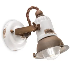 Ferroluce Spot Lampe Wand Metall Keramik verstellbar E14 B: 9 cm< Wohnzimmerlampen|Keramiklampen