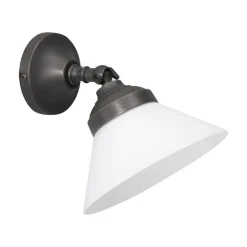 Spots|Badezimmer Lampe*Giovanni Battista Spot Lampe Wand verstellbar Messing Glas in Bronze Weiß