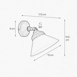 Spots|Badezimmer Lampe*Giovanni Battista Spot Lampe Wand verstellbar Messing Glas in Bronze Weiß