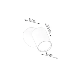 Wohnzimmerlampen|Küchenlampen*Sollux Spot Lampe Wand Weiß klein H: 18,5 cm verstellbar GU10