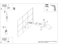 Wohnzimmerlampen|Küchenlampen*Sollux Spot Lampe Wand Weiß klein H: 18,5 cm verstellbar GU10