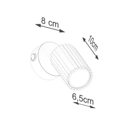 Flurlampen|Wohnzimmerlampen*Sollux Spot Lampe Weiß GU10 B: 8 cm klein Aluminium schwenkbar