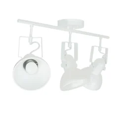 Retro Lampen|Bauhaus Lampen*Easylight Spot Leuchte Weiß Metall 3x E14 Retro praktisch