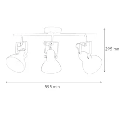 Retro Lampen|Bauhaus Lampen*Easylight Spot Leuchte Weiß Metall 3x E14 Retro praktisch