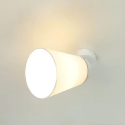 Spots|Wandleuchten*Lamkur Spot Leuchte Weiß Modern rund Holz Lampe