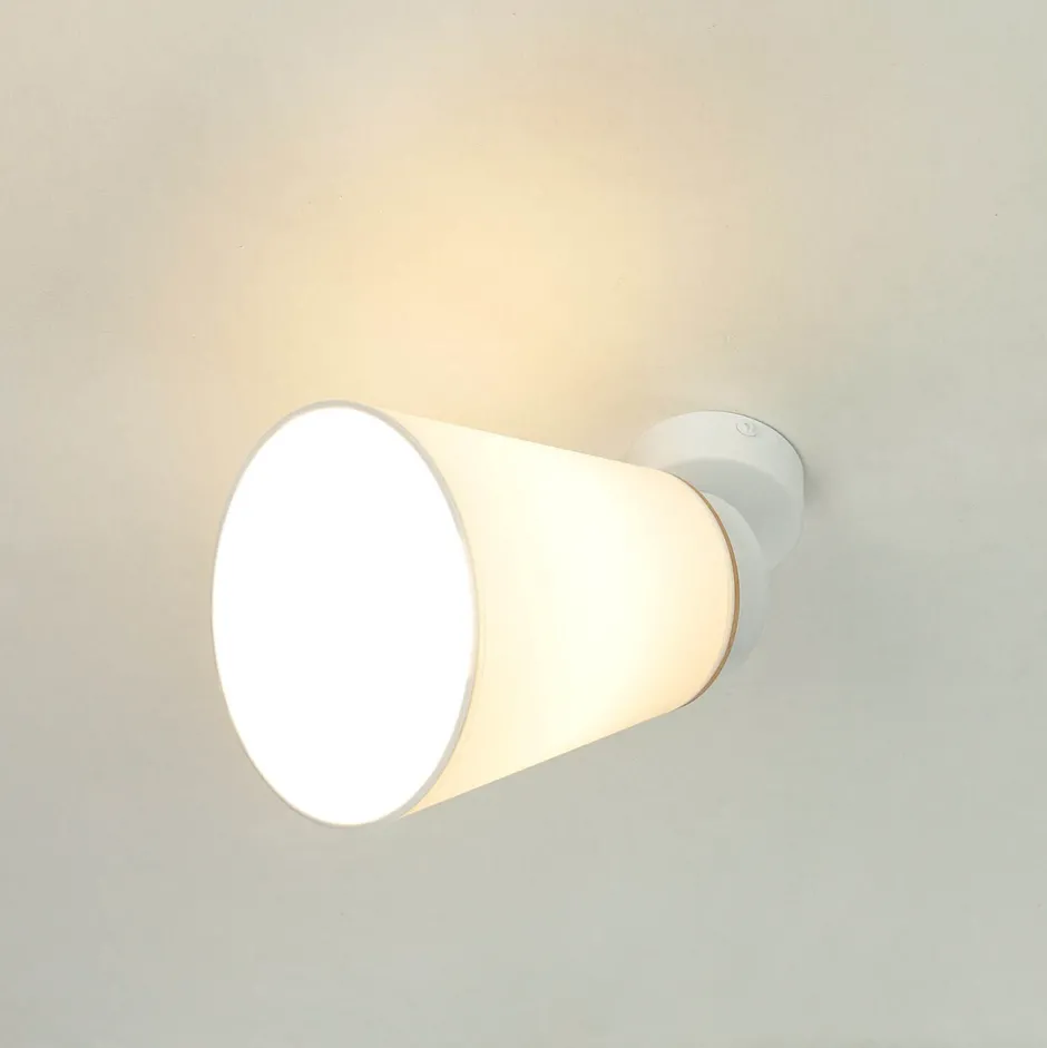 Spots|Wandleuchten*Lamkur Spot Leuchte Weiß Modern rund Holz Lampe