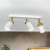 Moderne Lampen|Küchenlampen*Luminex Spot Strahler Decke Weiß Gold 3x GU10 Metall EVIE